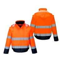 CASACO IMP C/MANGAS AMOVíVEIS LARANJA AV/AZUL C464
